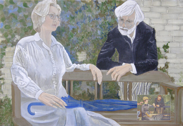 Quotation: In the conservatory, after Manet | 55 x 80 cm | acrylic on canvas