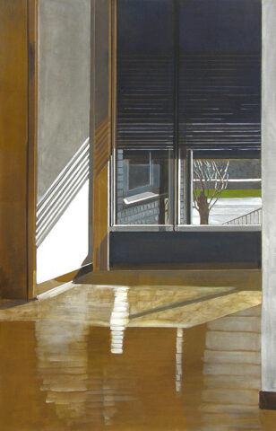 - SOLD - Interior with striped shadows, Haus Lange, Krefeld | 110 x 70 cm | acrylic on canvas