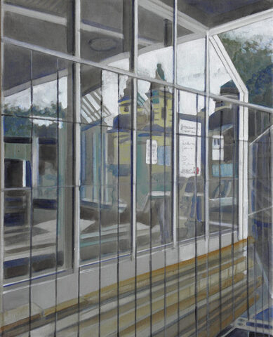 - SOLD - Museum K 20 under construction with reflections | 50 x 40 cm | acrylic on canvas