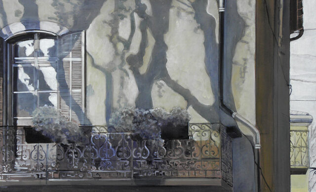 SOLD - Balcony and shadows | 60 x 95 cm | acrylic on canvas