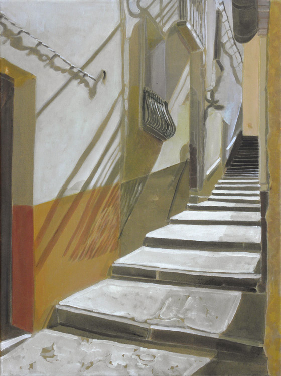 - VENDU - Escalier et ombres à Céret | 60 x 45 cm | acrylique sur toile