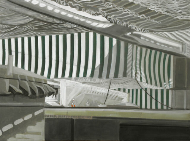 Stripes and shadows, Karlsplatz market | 70 x 95 cm | acrylic on canvas