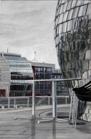 - SOLD - Media-Port with the Hyatt - Egg | 60 x 40 cm | acrylic on canvas