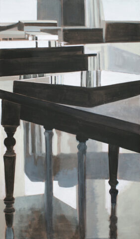 - SOLD - Show cases and reflexions | 95 x 55 cm | acrylic on canvas