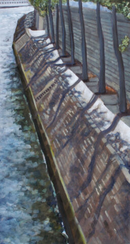 Seine riverside with shadows, Paris | 75 x 40 cm | acrylic on canvas