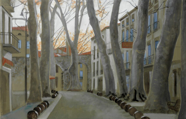 - SOLD - Platanes in Céret | 45 x 70 cm | acrylic on canvas