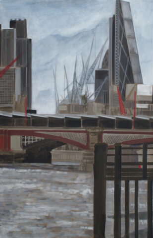 - SOLD - London City with the "Cheese grater" | 70 x 45 cm | acrylic on canvas