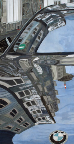 Gehry buildings reflected, Media-Port, Duesseldorf | 115 x 60 cm | acrylic on canvas
