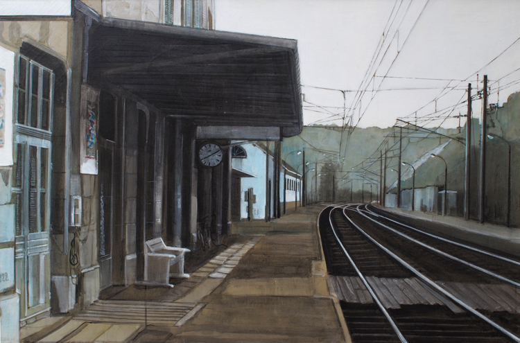 - VENDU - La vieille gare | 80 x 120 cm | acrylique sur toile