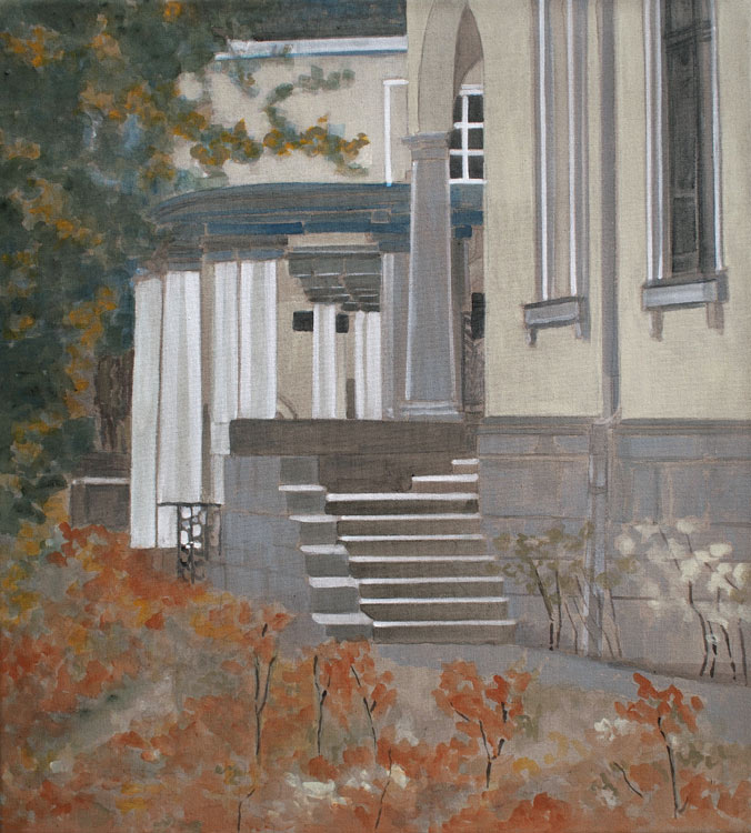 La Villa Tobler a Zurich, vue du parc | 50 x 45 cm | acrylique sur toile