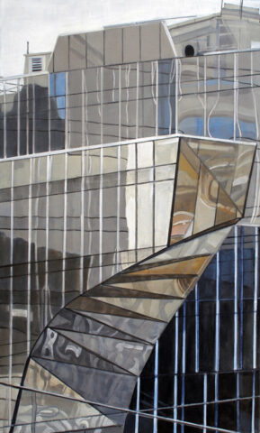 Reflexions in the Edificio Gaz Natural, Barcelona | 90 x 55 cm | acrylic on canvas
